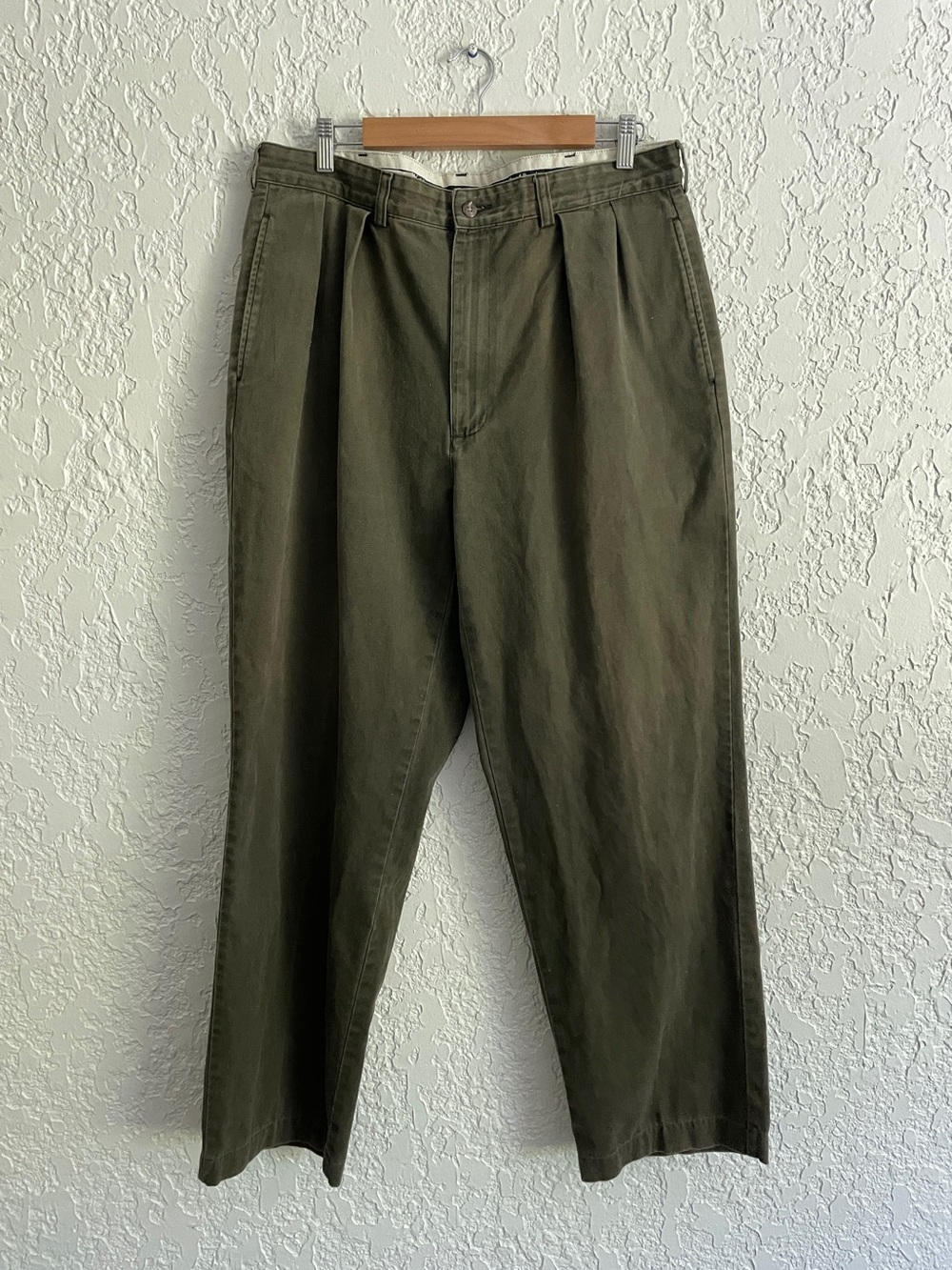 Polo Ralph Lauren® Vintage 90s Olive Green Pleated Chino Pants 36 x 30